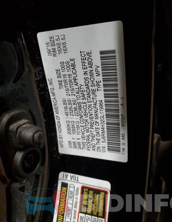 5J6RM4H32GL119964 Photo# 13