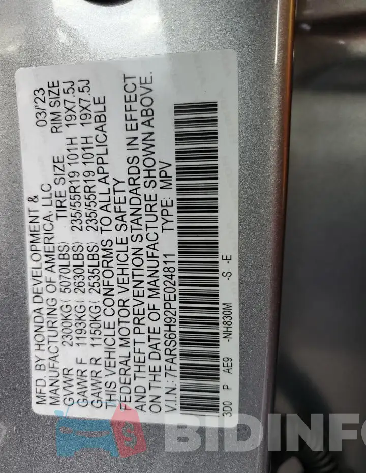 7FARS6H92PE024811 Photo# 13