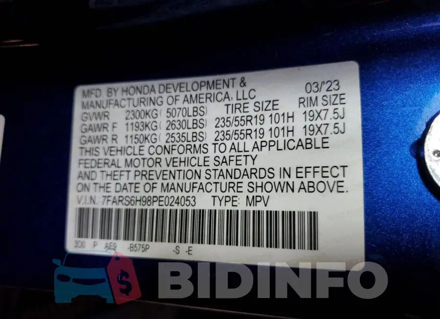 7FARS6H98PE024053 Photo# 13