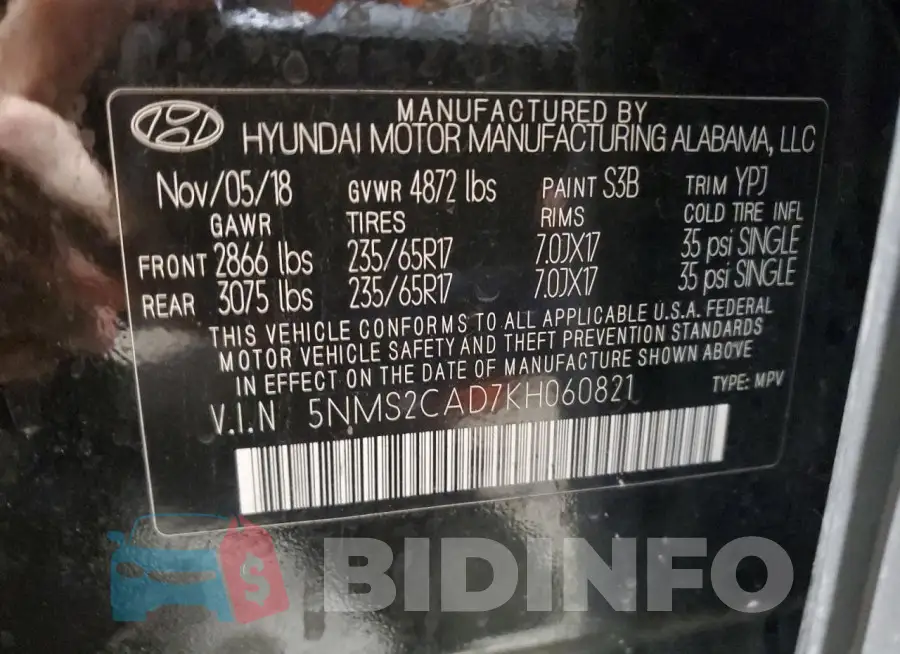 5NMS2CAD7KH060821 Photo# 13