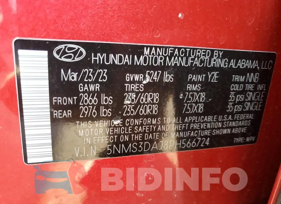 5NMS3DAJ8PH566724 Photo# 12