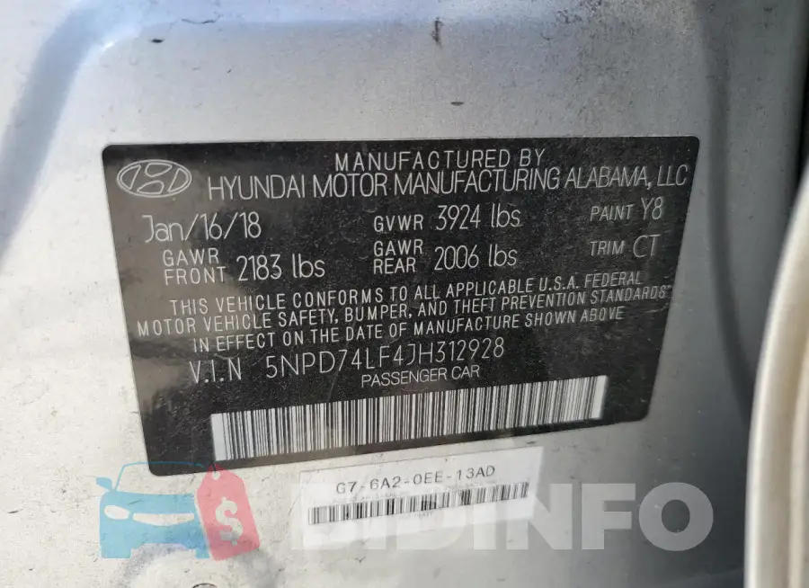 5NPD74LF4JH312928 Photo# 12