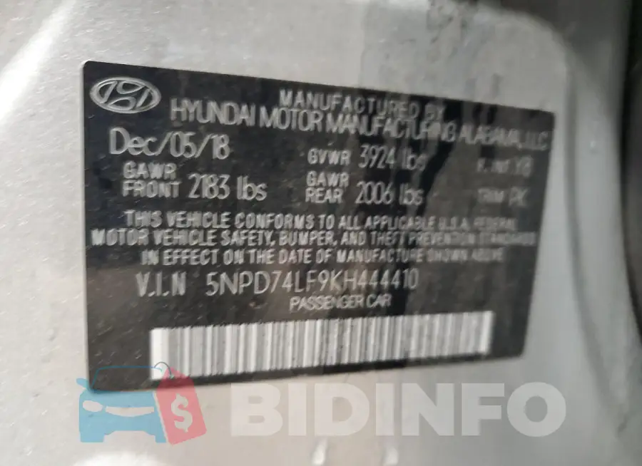 5NPD74LF9KH444410 Photo# 12