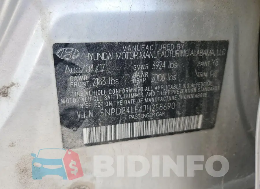 5NPD84LF4JH258690 Photo# 13