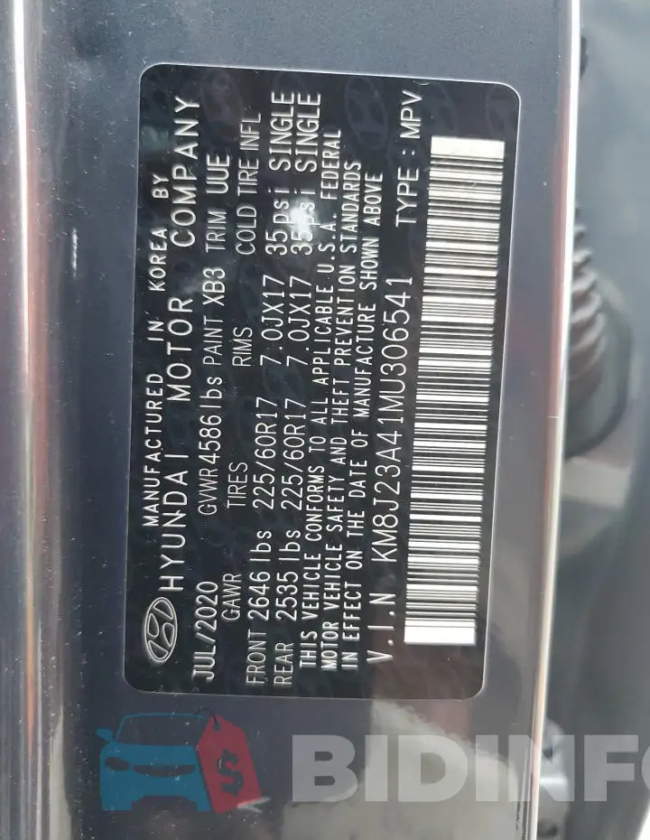 KM8J23A41MU306541 Photo# 12