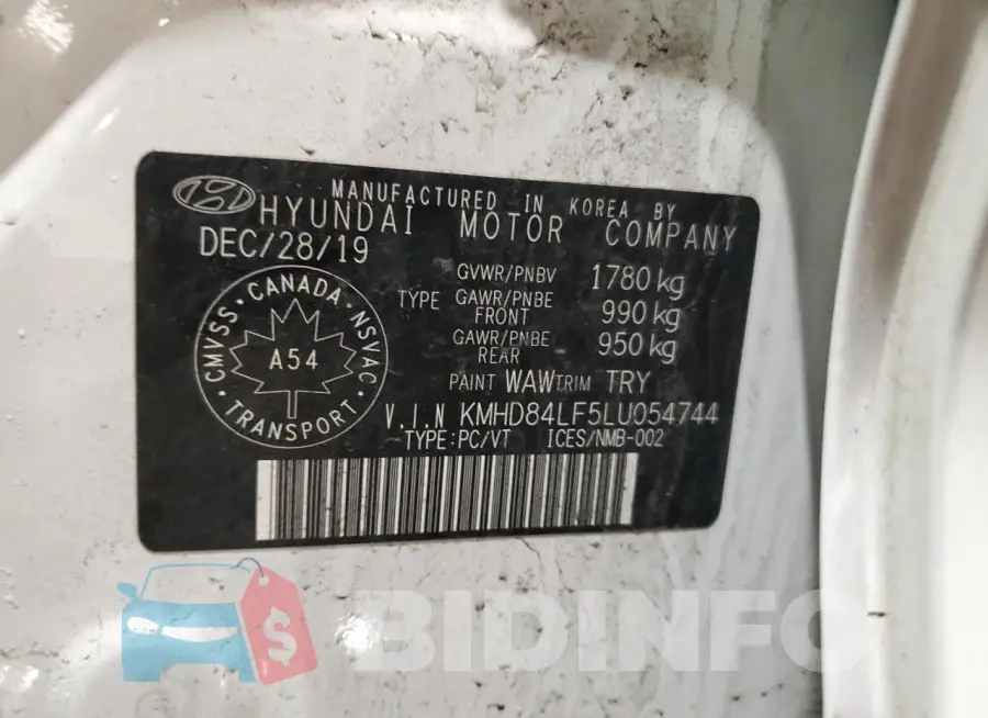 KMHD84LF5LU054744 Photo# 12