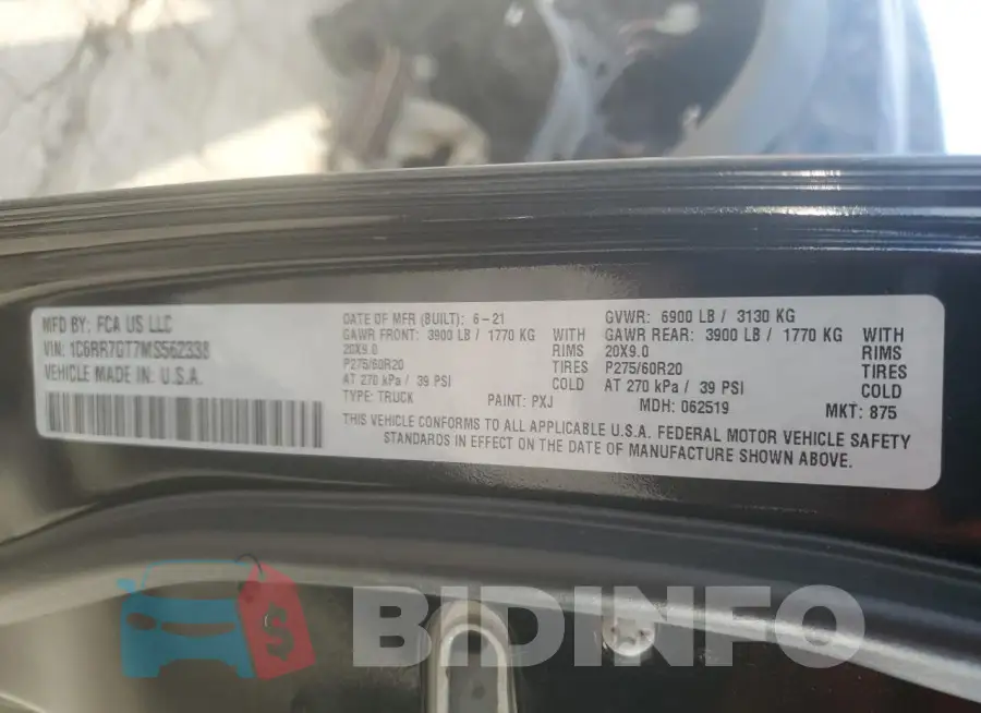 1C6RR7GT7MS562338 Photo# 12