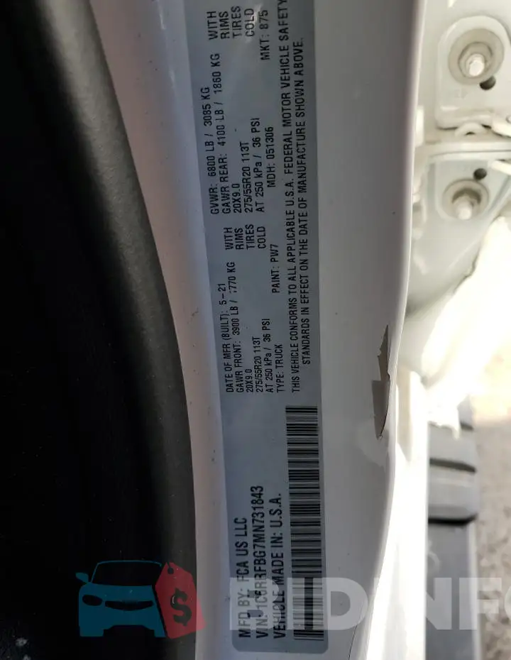 1C6RRFBG7MN731843 Photo# 12