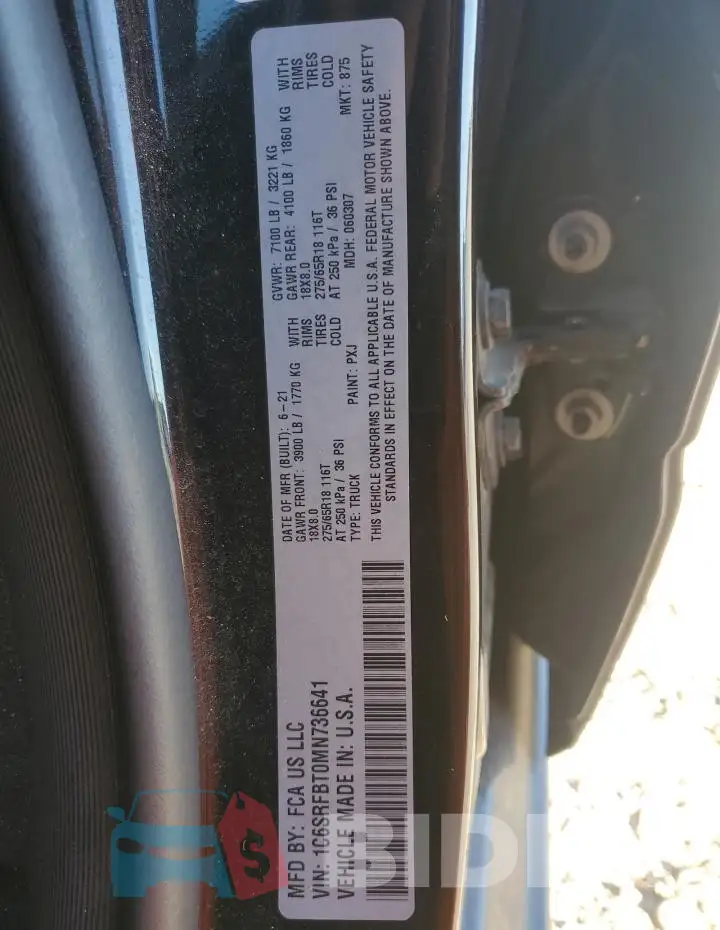 1C6SRFBT0MN736641 Photo# 12