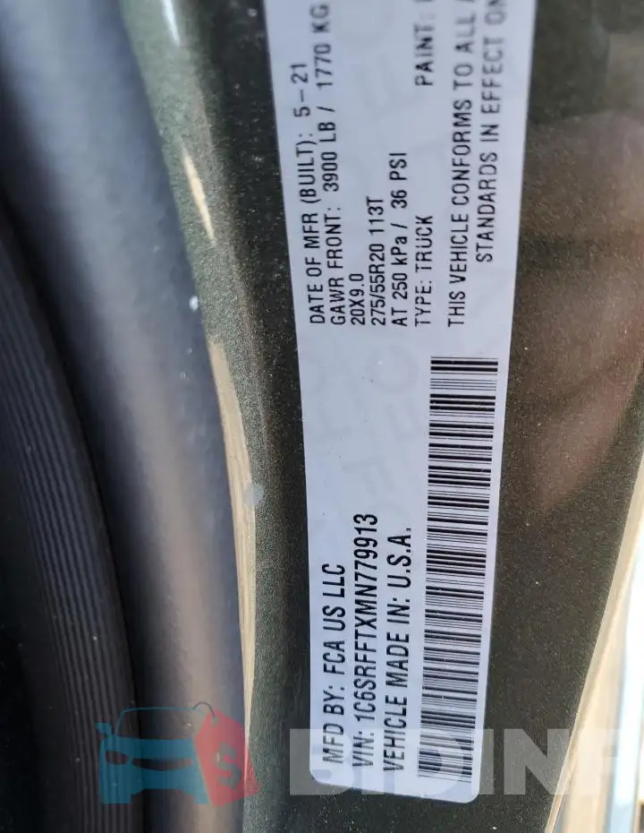 1C6SRFFTXMN779913 Photo# 12