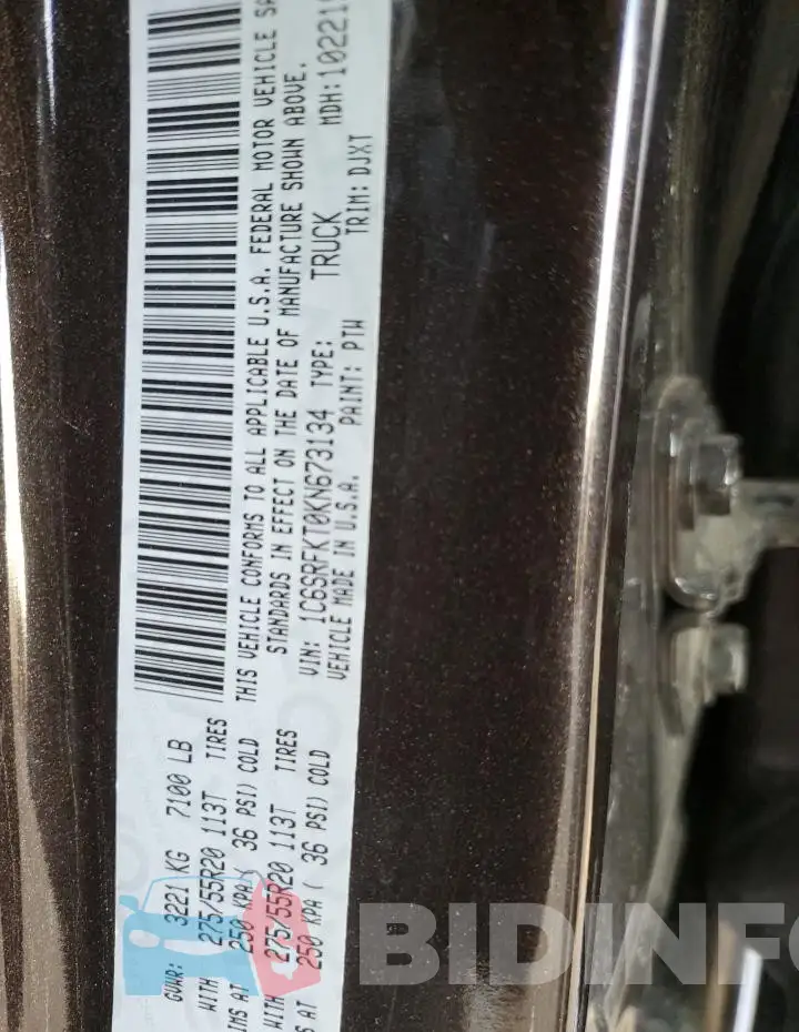 1C6SRFKT0KN673134 Photo# 12