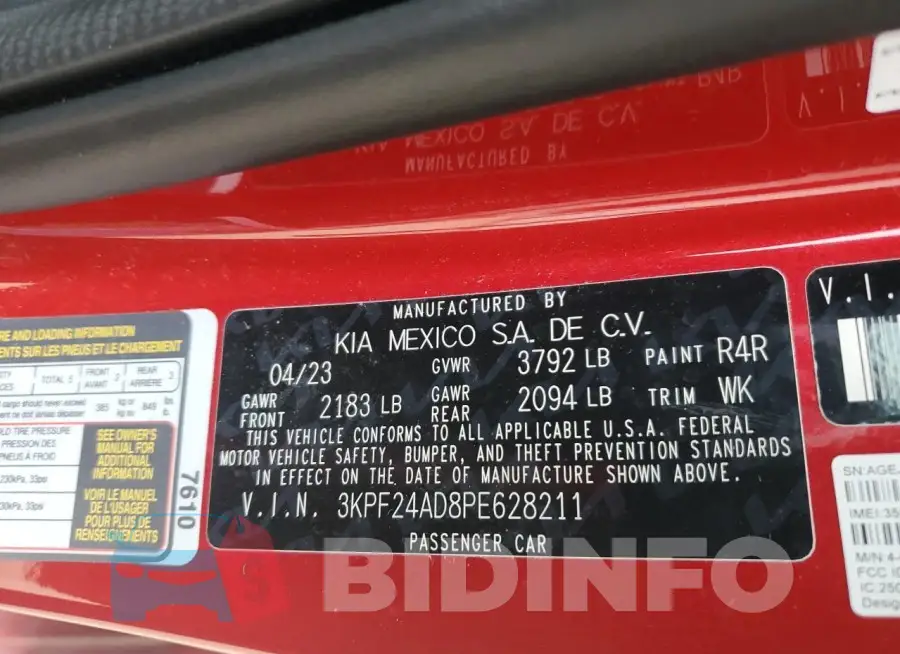 3KPF24AD8PE628211 Photo# 12