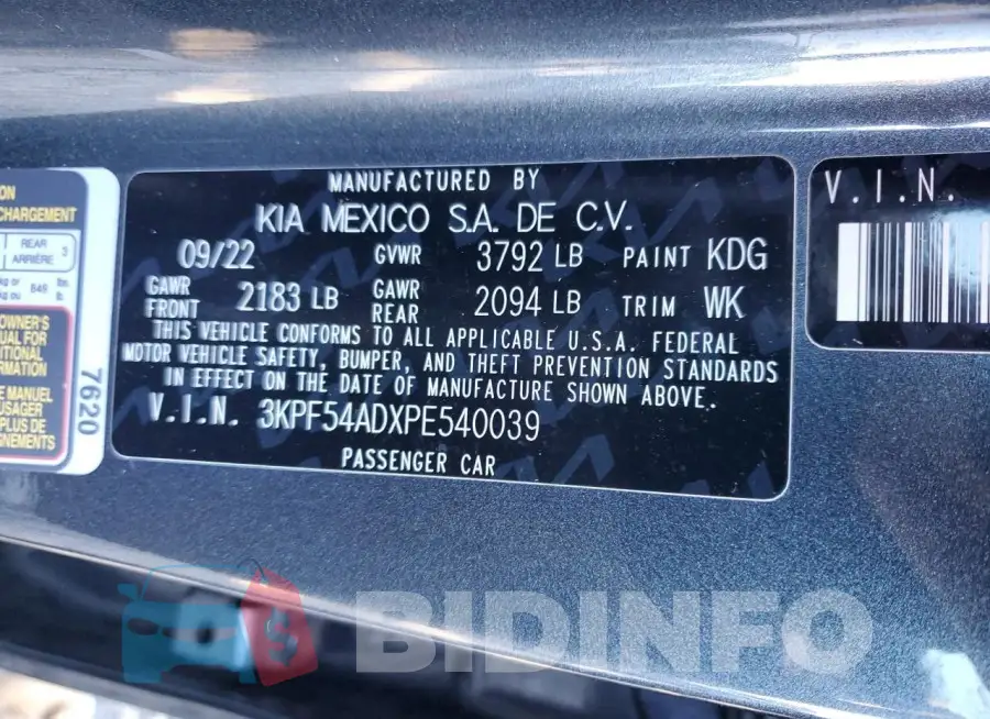 3KPF54ADXPE540039 Photo# 12