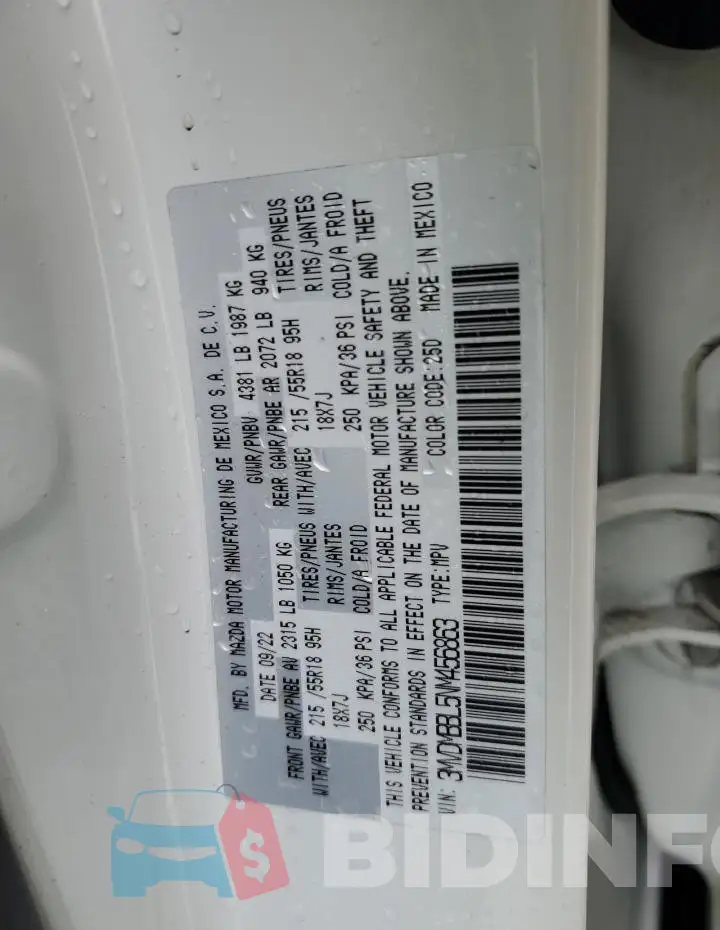 3MVDMBBL5NM456863 Photo# 14