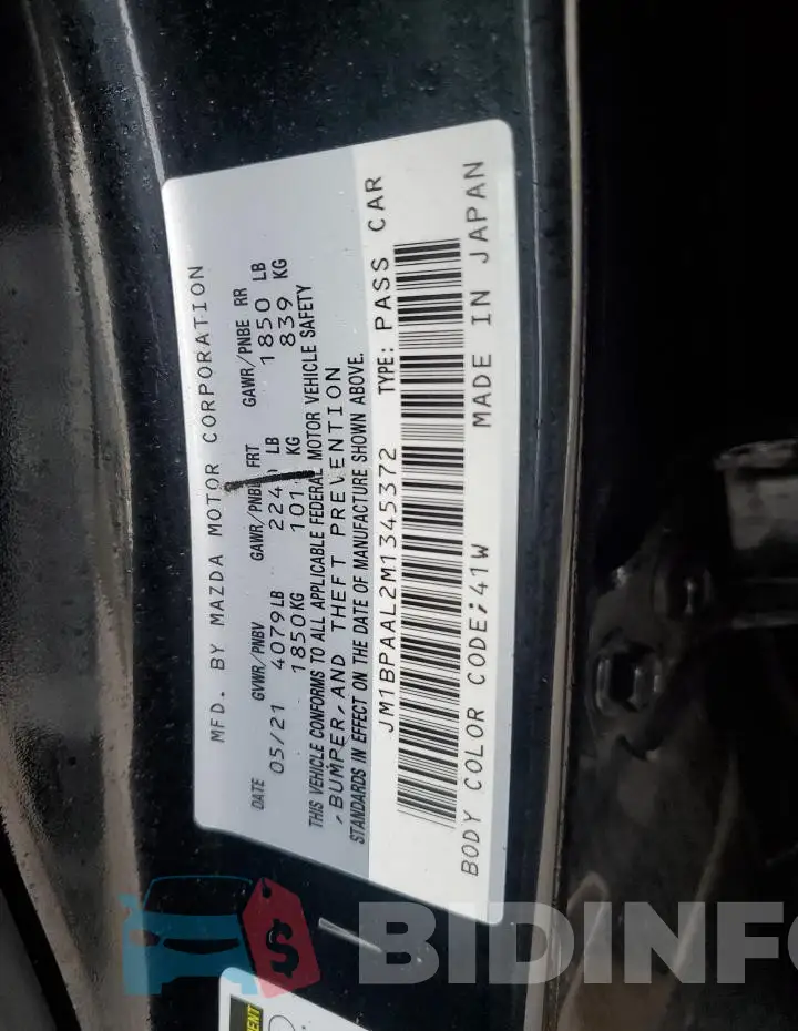 JM1BPAAL2M1345372 Photo# 13