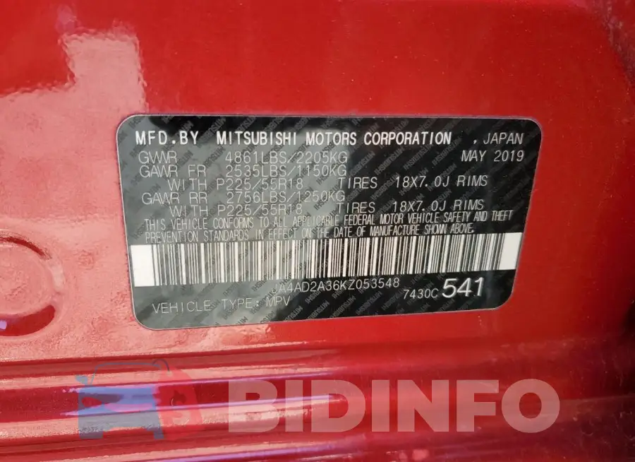 JA4AD2A36KZ053548 Photo# 13