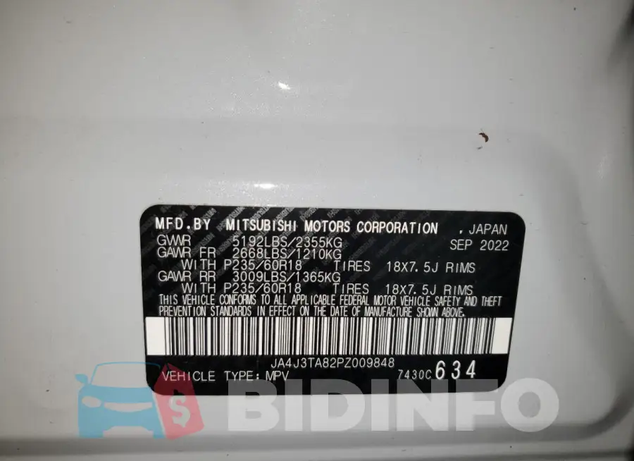 JA4J3TA82PZ009848 Photo# 12