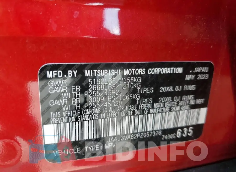 JA4J3VA82PZ057376 Photo# 13