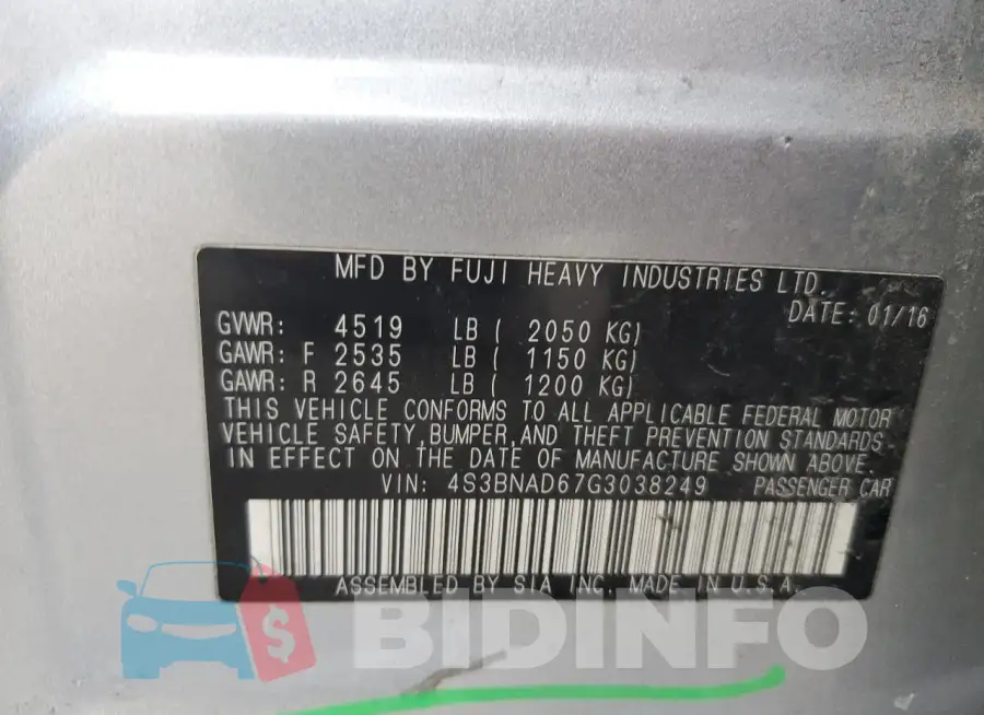 4S3BNAD67G3038249 Photo# 12
