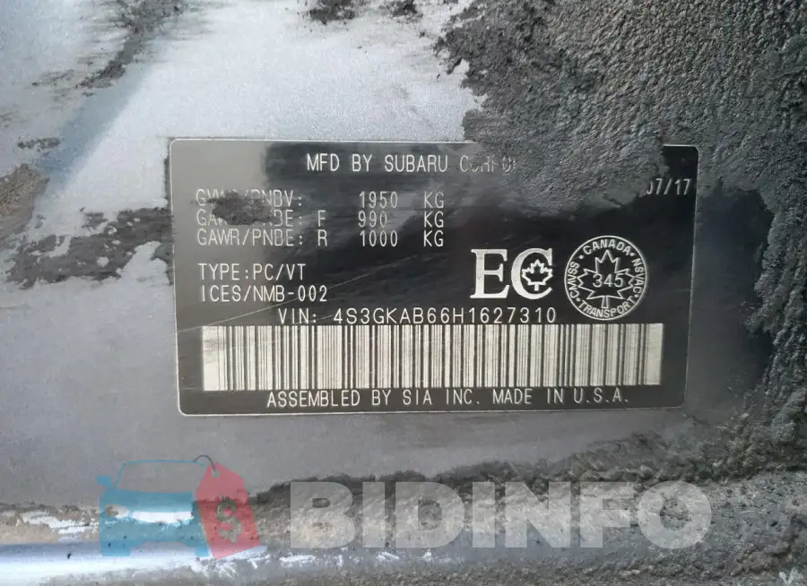 4S3GKAB66H1627310 Photo# 13