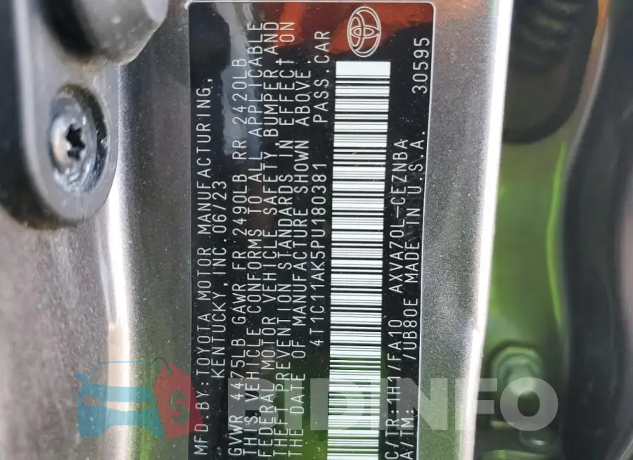 4T1C11AK5PU180381 Photo# 12