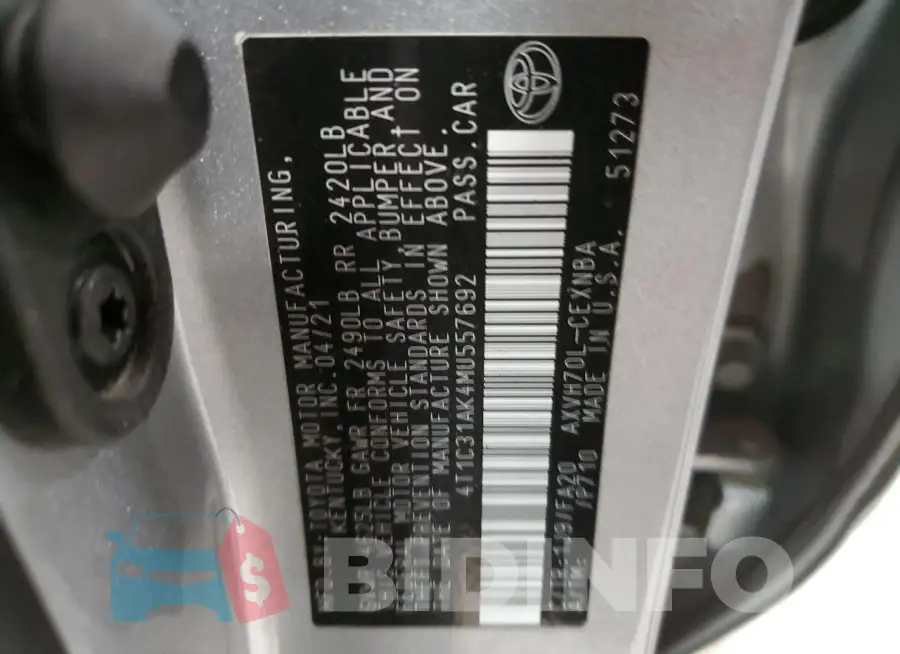 4T1C31AK4MU557692 Photo# 13