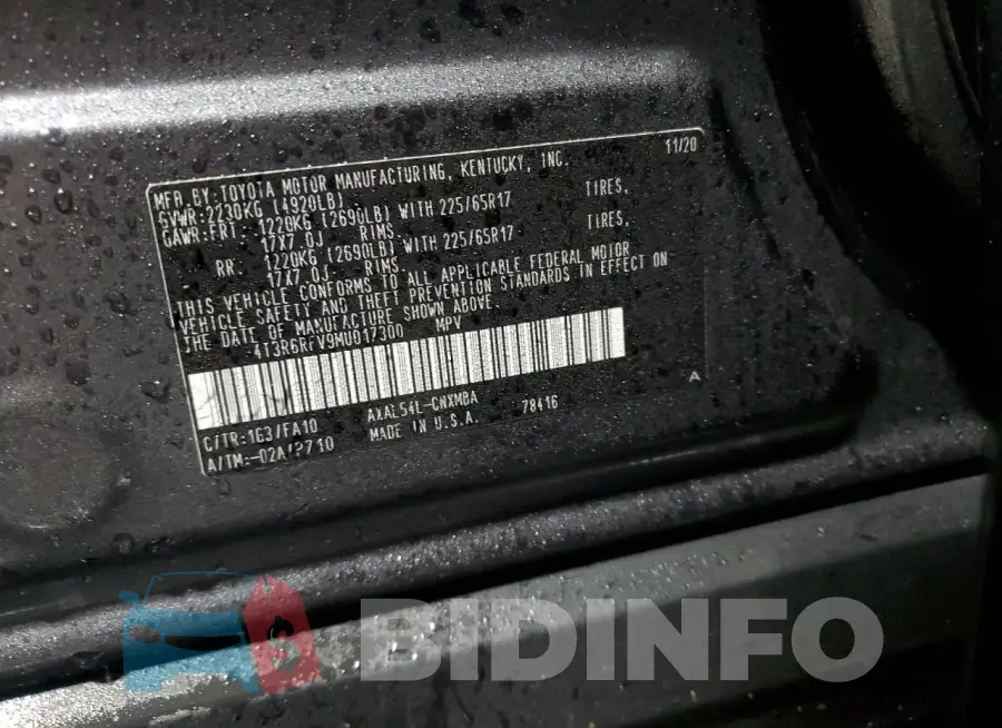 4T3R6RFV9MU017300 Photo# 14