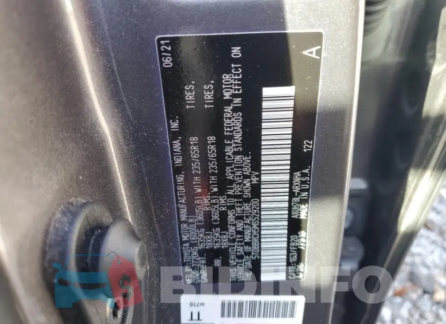 5TDBBRCH5MS529200 Photo# 13