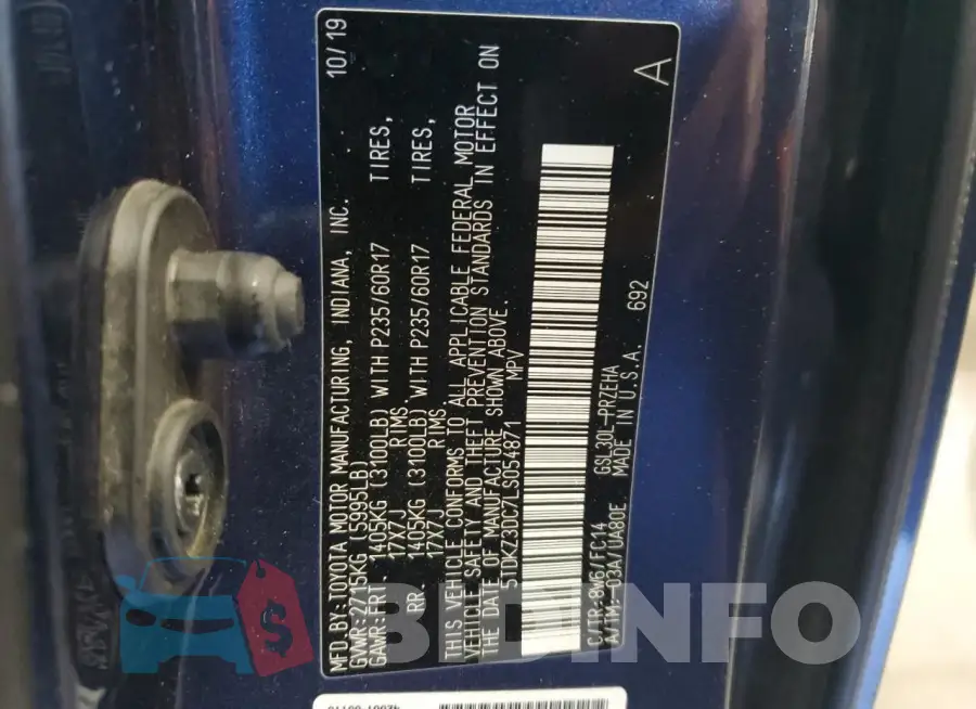 5TDKZ3DC7LS054871 Photo# 14