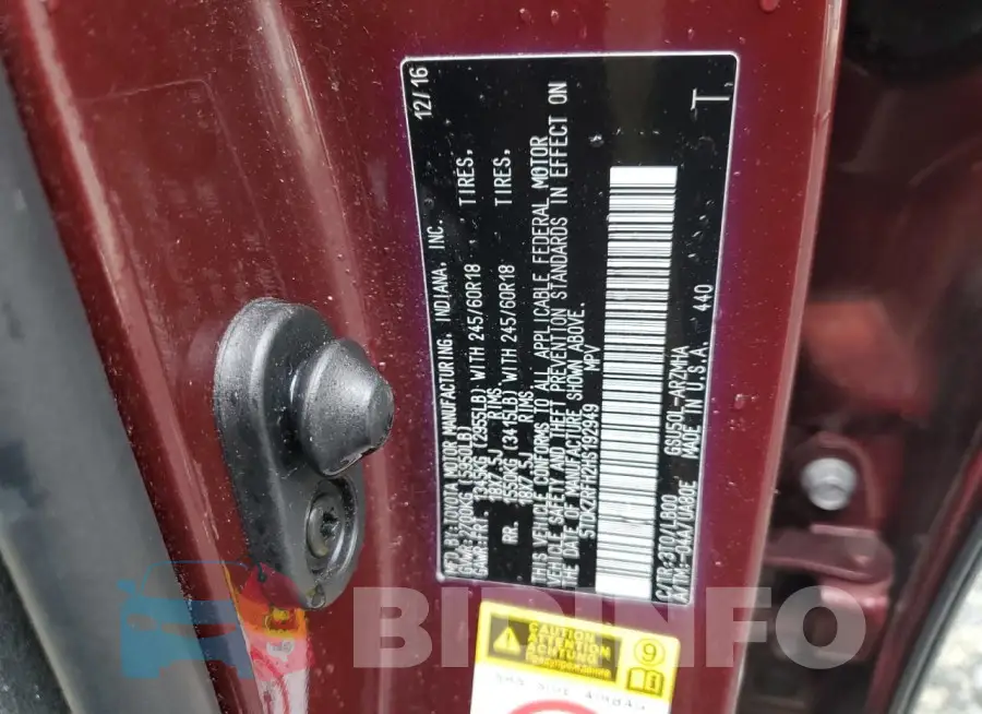 5TDKZRFH2HS192949 Photo# 14