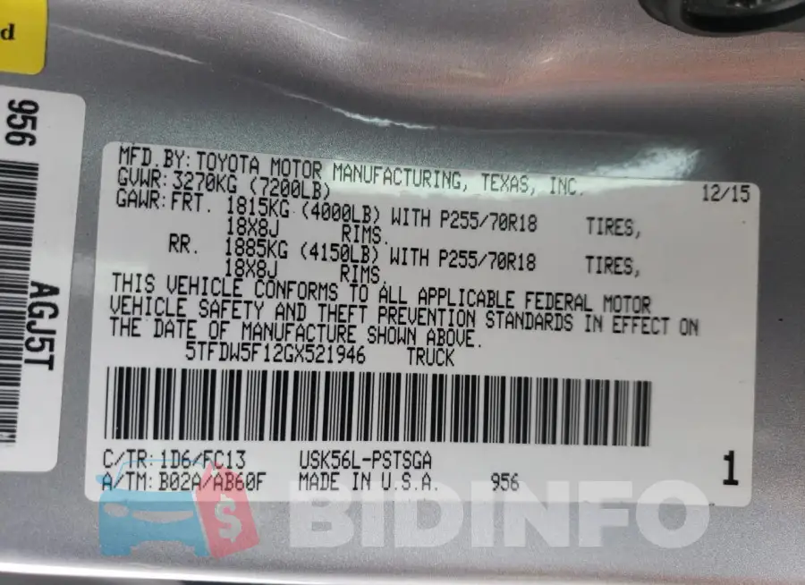 5TFDW5F12GX521946 Photo# 12