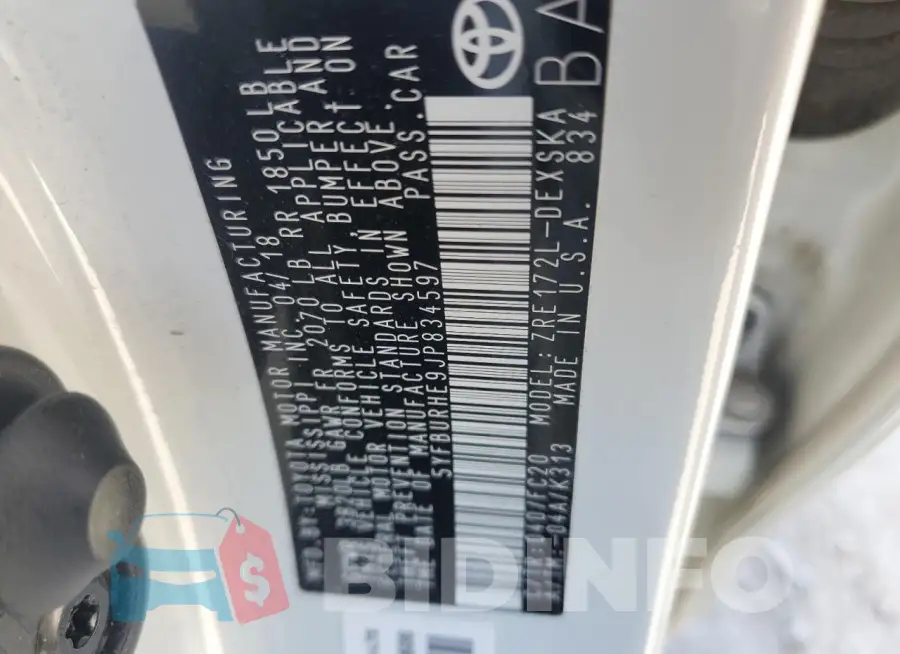 5YFBURHE9JP834597 Photo# 12