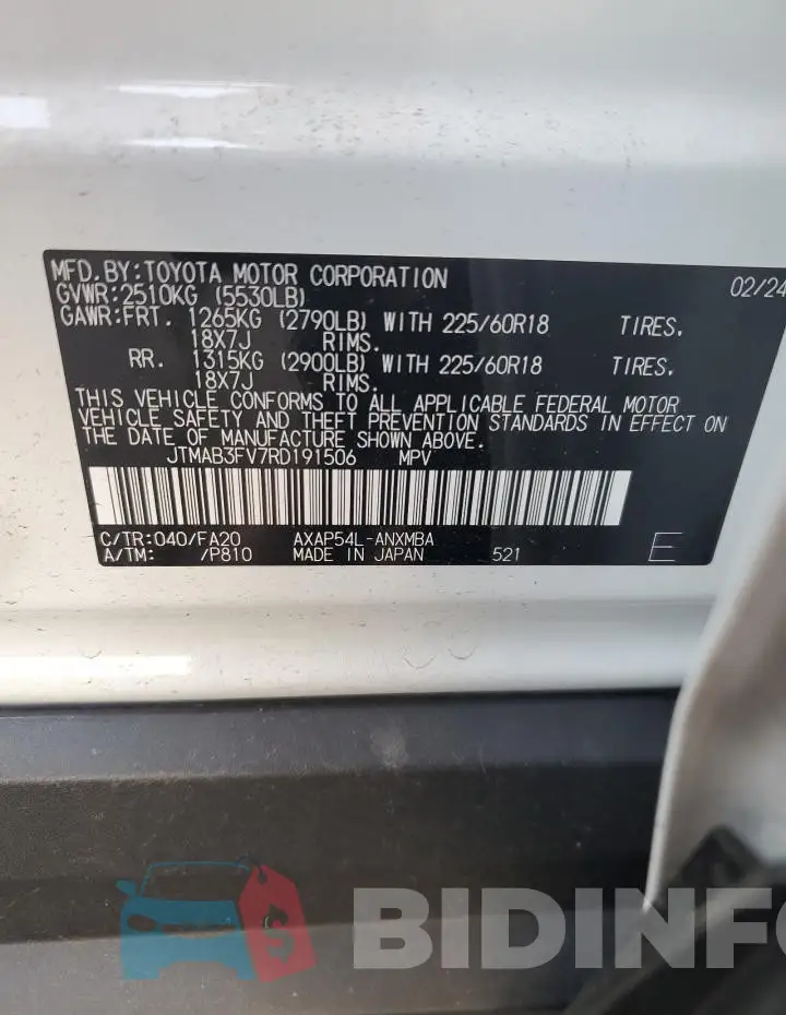 JTMAB3FV7RD191506 Photo# 13
