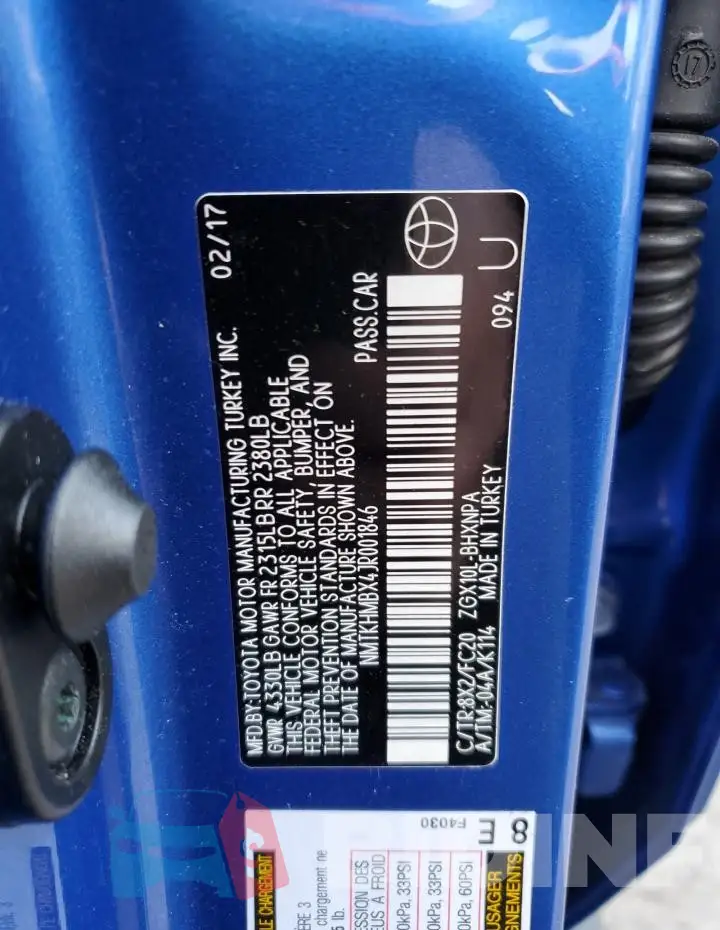 NMTKHMBX4JR001846 Photo# 13