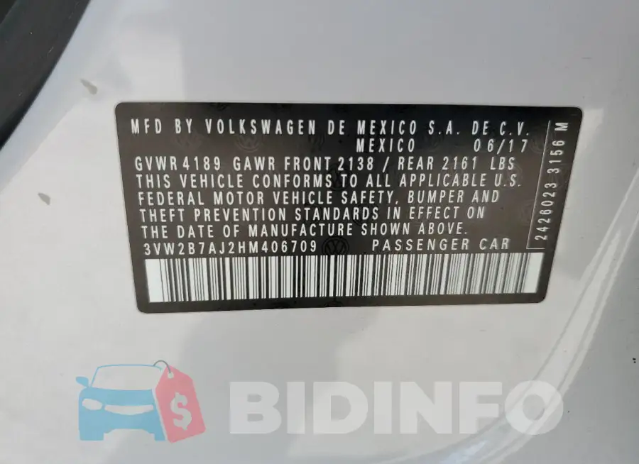 3VW2B7AJ2HM406709 Photo# 13