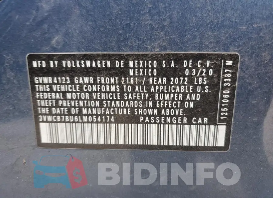 3VWCB7BU6LM054174 Photo# 13