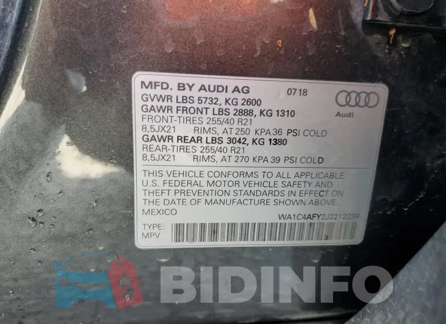 WA1C4AFY2J2212239 Photo# 14