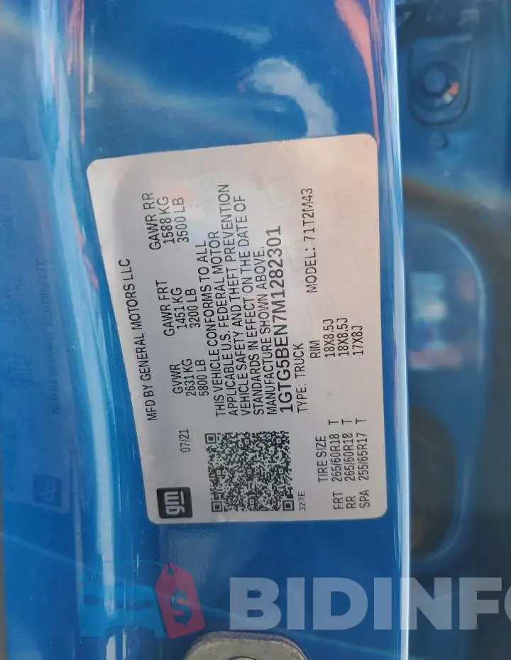 1GTG5BEN7M1282301 Photo# 13