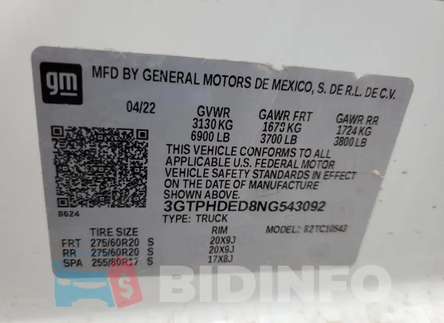 3GTPHDED8NG543092 Photo# 12