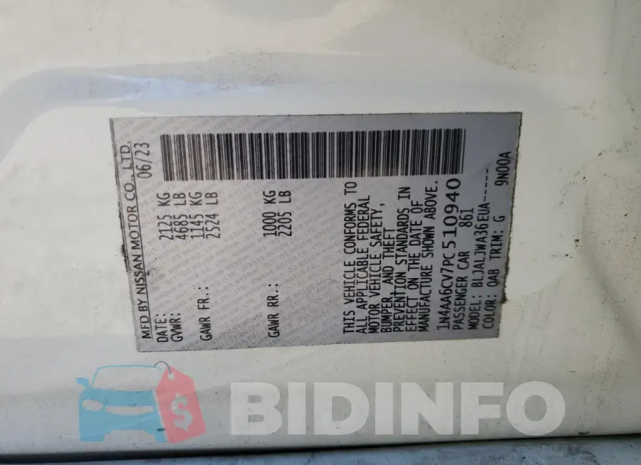 1N4AA6CV7PC510940 Photo# 12