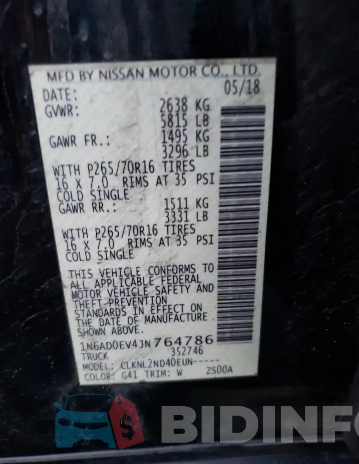 1N6AD0EV4JN764786 Photo# 12