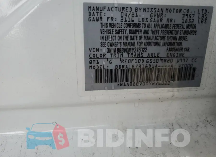 3N1AB8BV0MY276022 Photo# 12