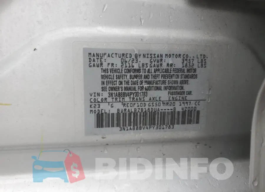 3N1AB8BV4PY301783 Photo# 12