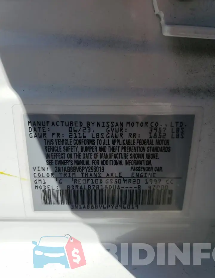 3N1AB8BV6PY296019 Photo# 12