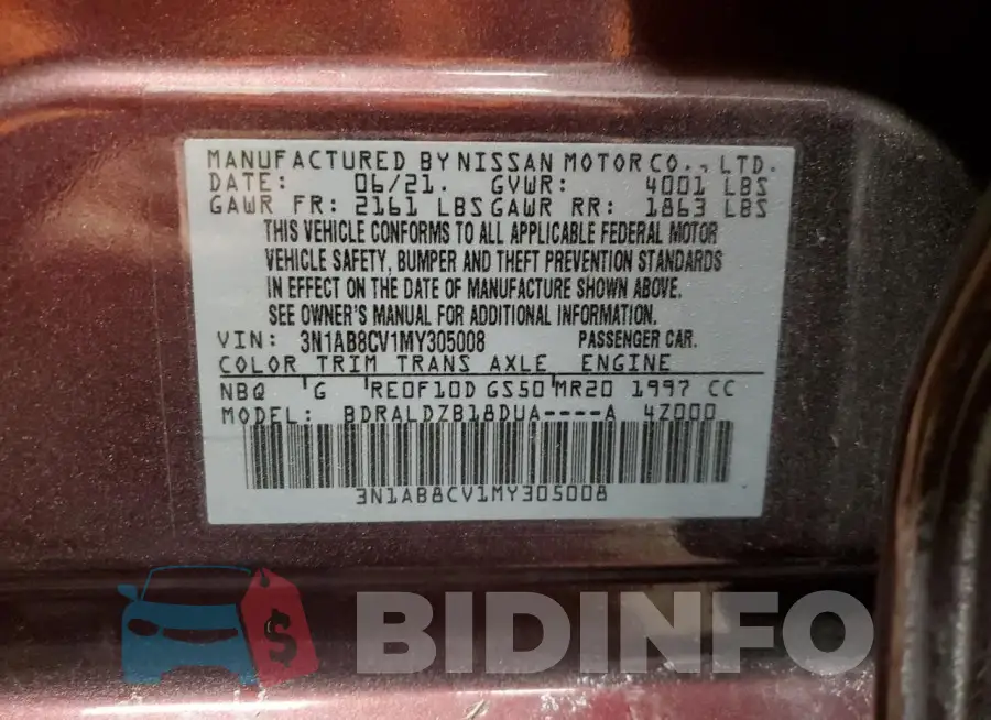 3N1AB8CV1MY305008 Photo# 12