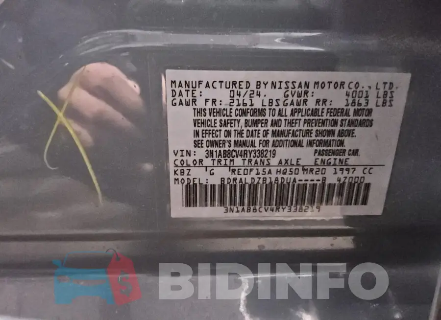 3N1AB8CV4RY338219 Photo# 12