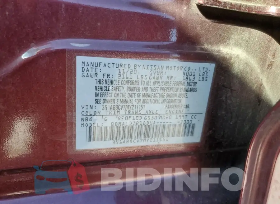 3N1AB8CV7MY211151 Photo# 12