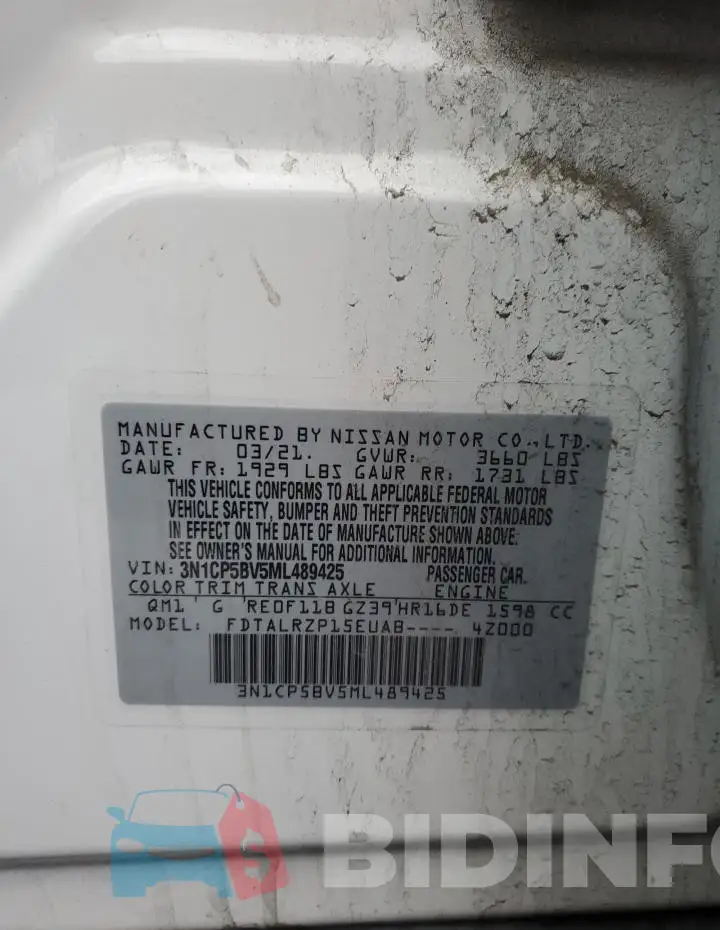 3N1CP5BV5ML489425 Photo# 12