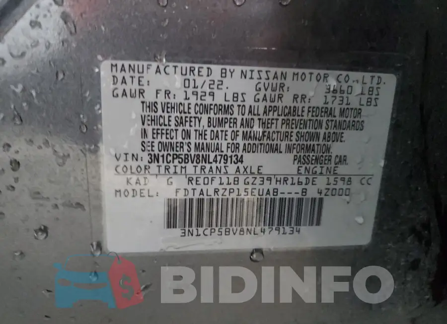 3N1CP5BV8NL479134 Photo# 13