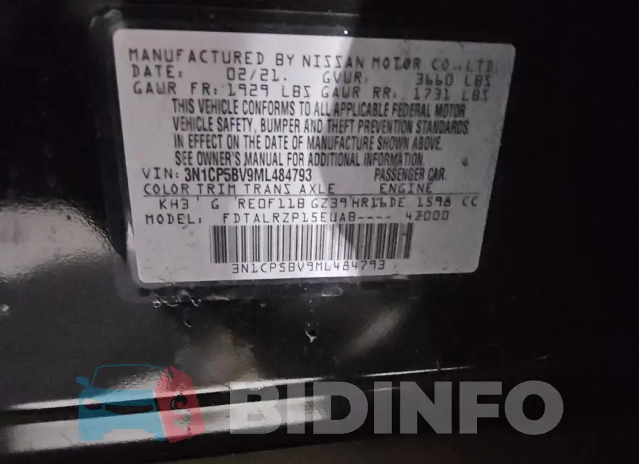 3N1CP5BV9ML484793 Photo# 13